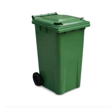 Clean green wheelie bin